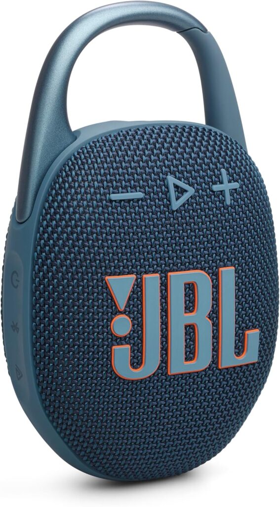 JBL Clip 5 - Ultra-Portable, Waterproof & Dustproof Bluetooth Speaker, Big JBL Pro Sound with Punchy bass, Integrated Carabiner, Up to 12 Hours of Play, Made in Part with Recycled Materials (Blue)