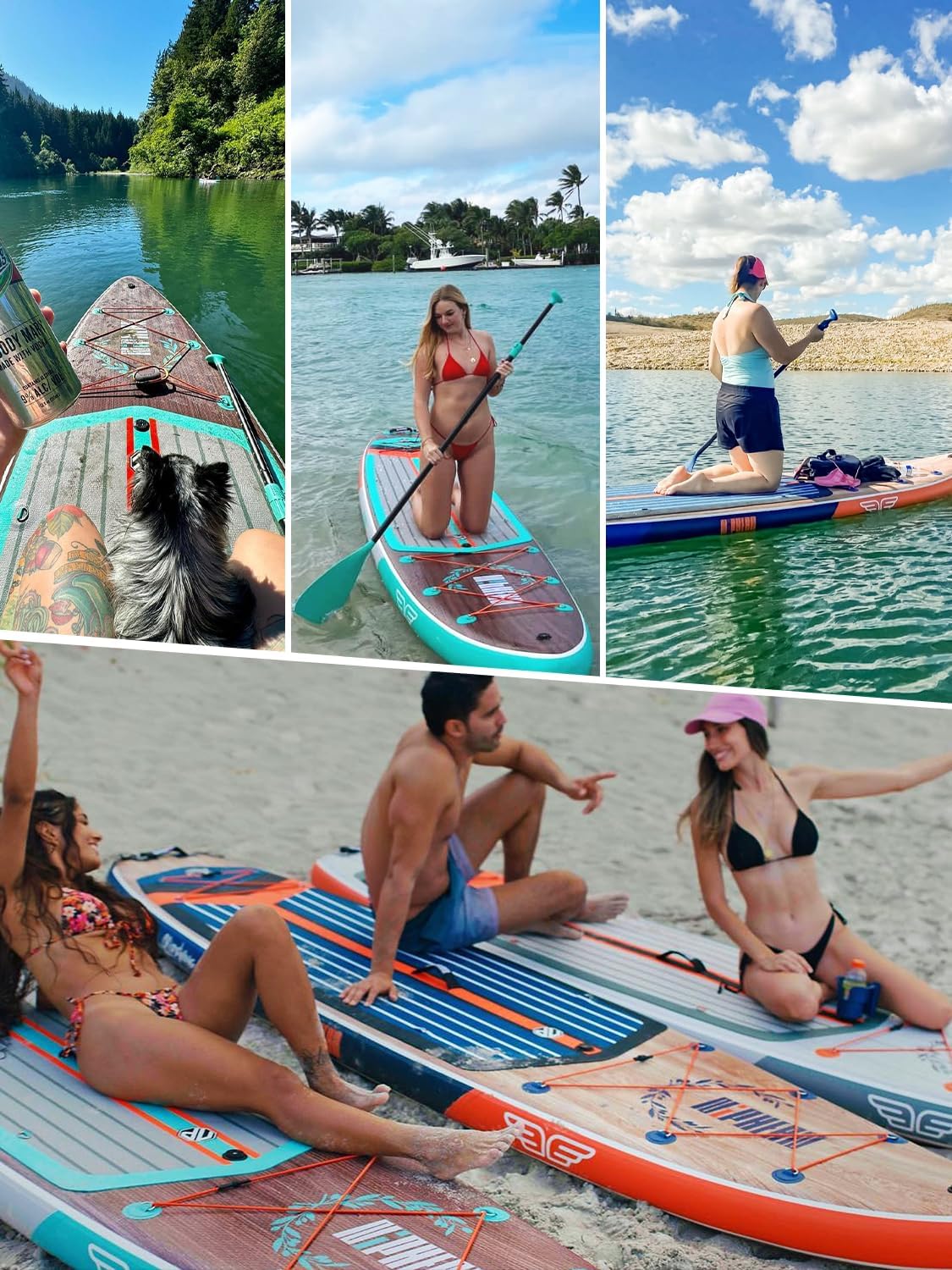 Niphean (Extra Large) Inflatable Paddle Board, SUP for 2+1 People/Family 500lbs Capacity Stand Up Paddle Board with SUP Accessories, StabilTrac Fin Non-Slip Paddleboard for Adults(Beginner Friendly) - Image 9