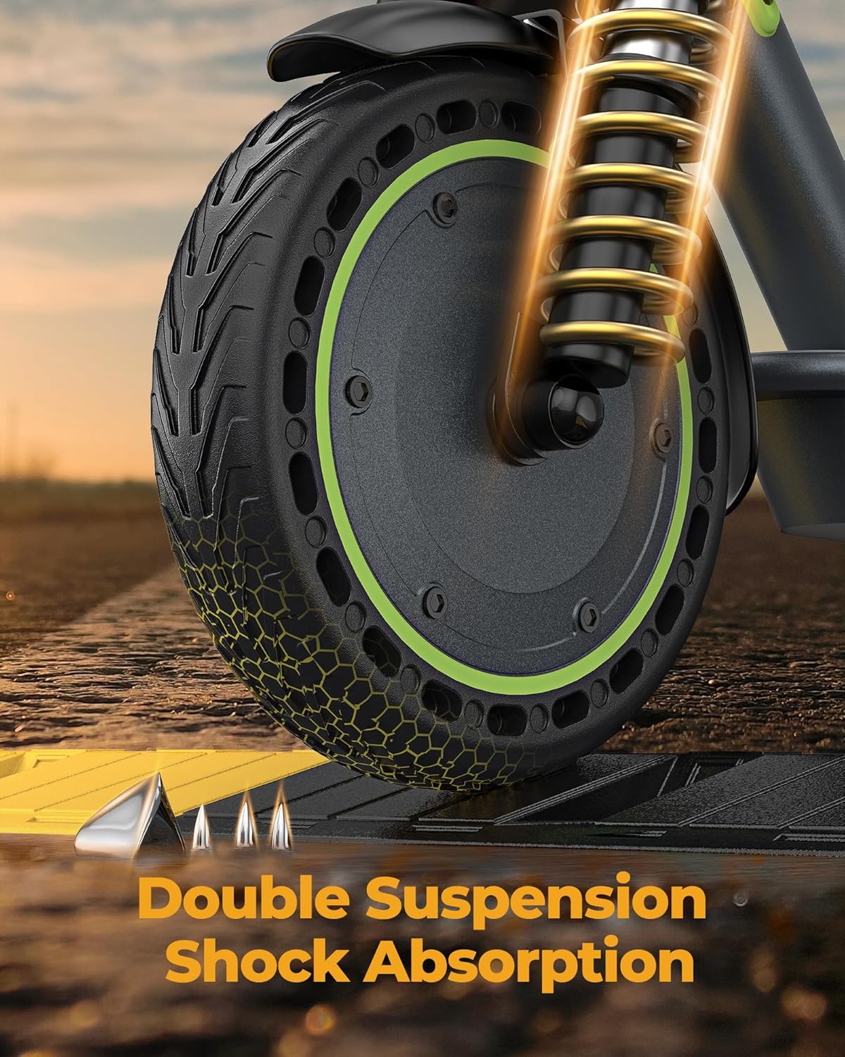 Electric Scooter - 8.5"/10'' Solid Tires, 350W/500W Motor, Up to 19-22MPH and 21-24Miles Long-Range Portable Commuting Scooter for Adults with Double Braking System and App - Image 3