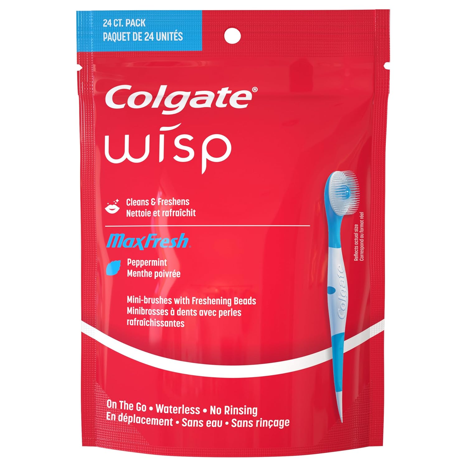 Colgate Max Fresh Wisp Disposable Mini Travel Toothbrushes, Peppermint, 24 Count (Pack of 4) - Image 8