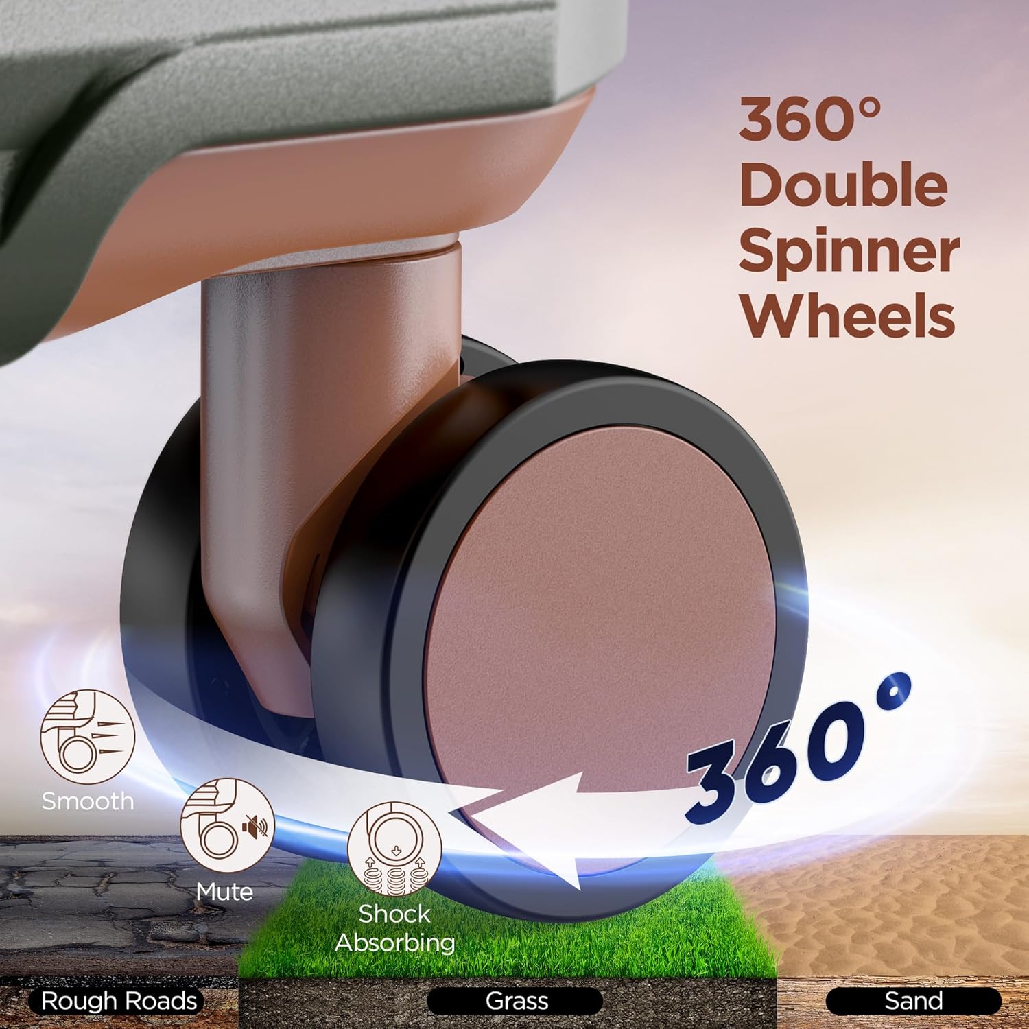 SHOWKOO Luggage Sets 3 Piece Hardside Expandable Suitcase with Double Spinner Wheels Tsa Lock Green (20in/24in/28in) - Image 4