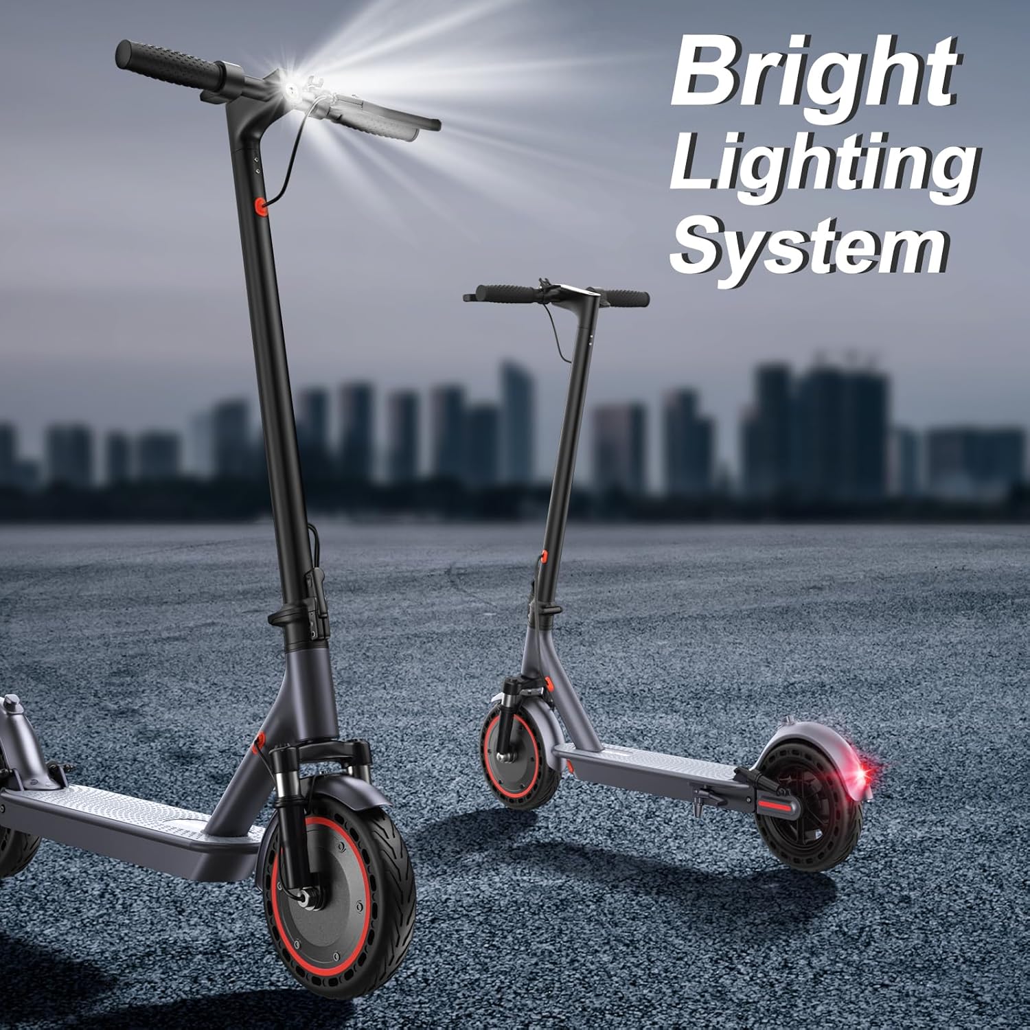 VOLPAM Electric Scooter, 350W/500W Powerful Motor, 8.5"/10" Solid Tires, 19/22Mph, 28/23/21/16 Miles Max Range, Dual Braking - Image 6