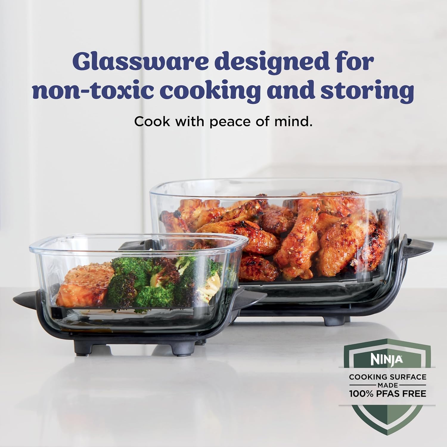 Ninja | Air Fryer | Crispi 4-in-1 Portable Cooking System | 4QT & 6 Cup Glass Containers, Crisper Plates & Storage Lids Included | Microwave, Freezer & Dishwasher Safe | Frosted Lilac | FN101PR - Image 13