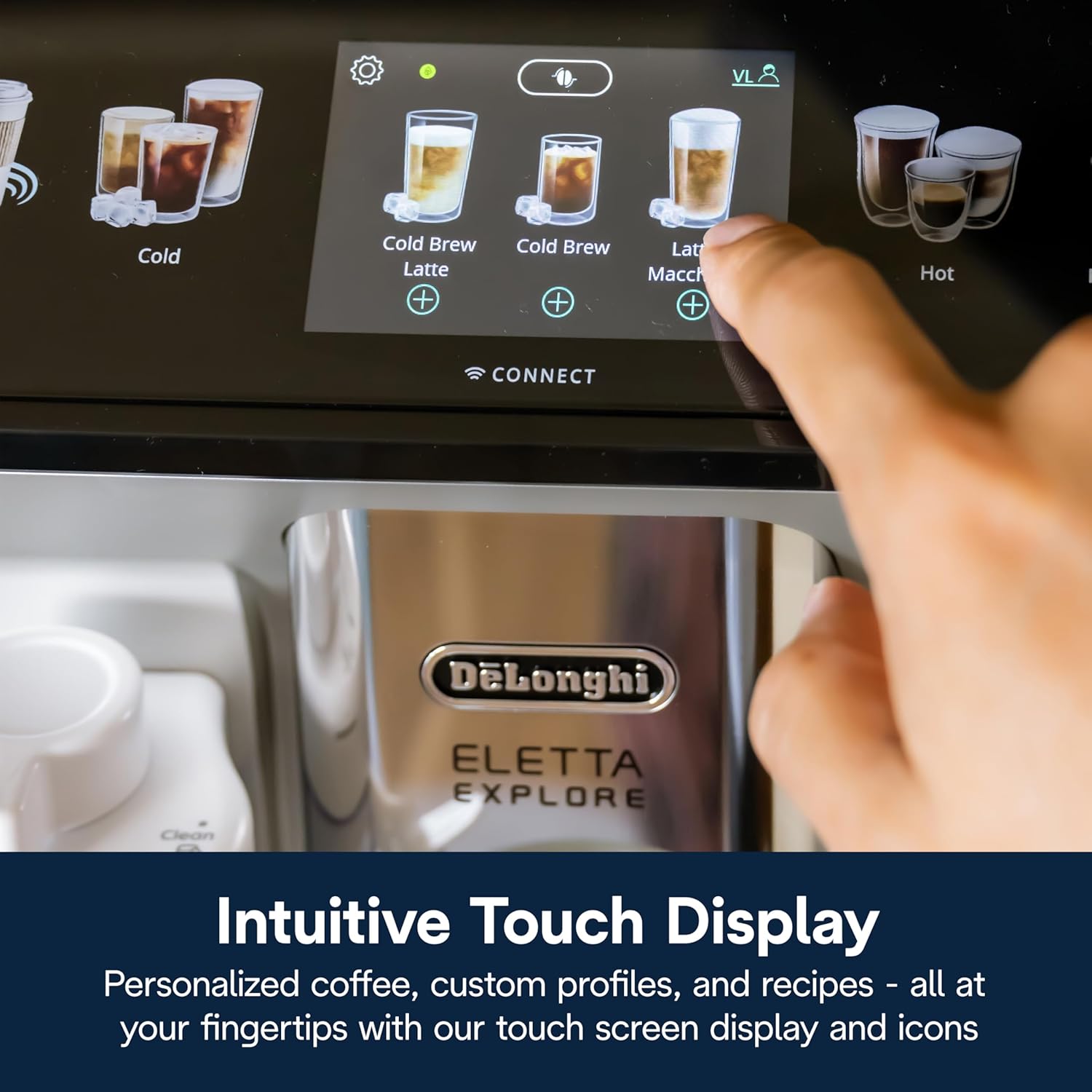 De'Longhi Eletta Explore Espresso Machine with Cold Brew, Hot & Cold Milk Frother - 50+ Recipes, Built in Grinder, User Profiles, Smartphone Compatible with Bean Adapt Technology for Ideal Extraction - Image 5