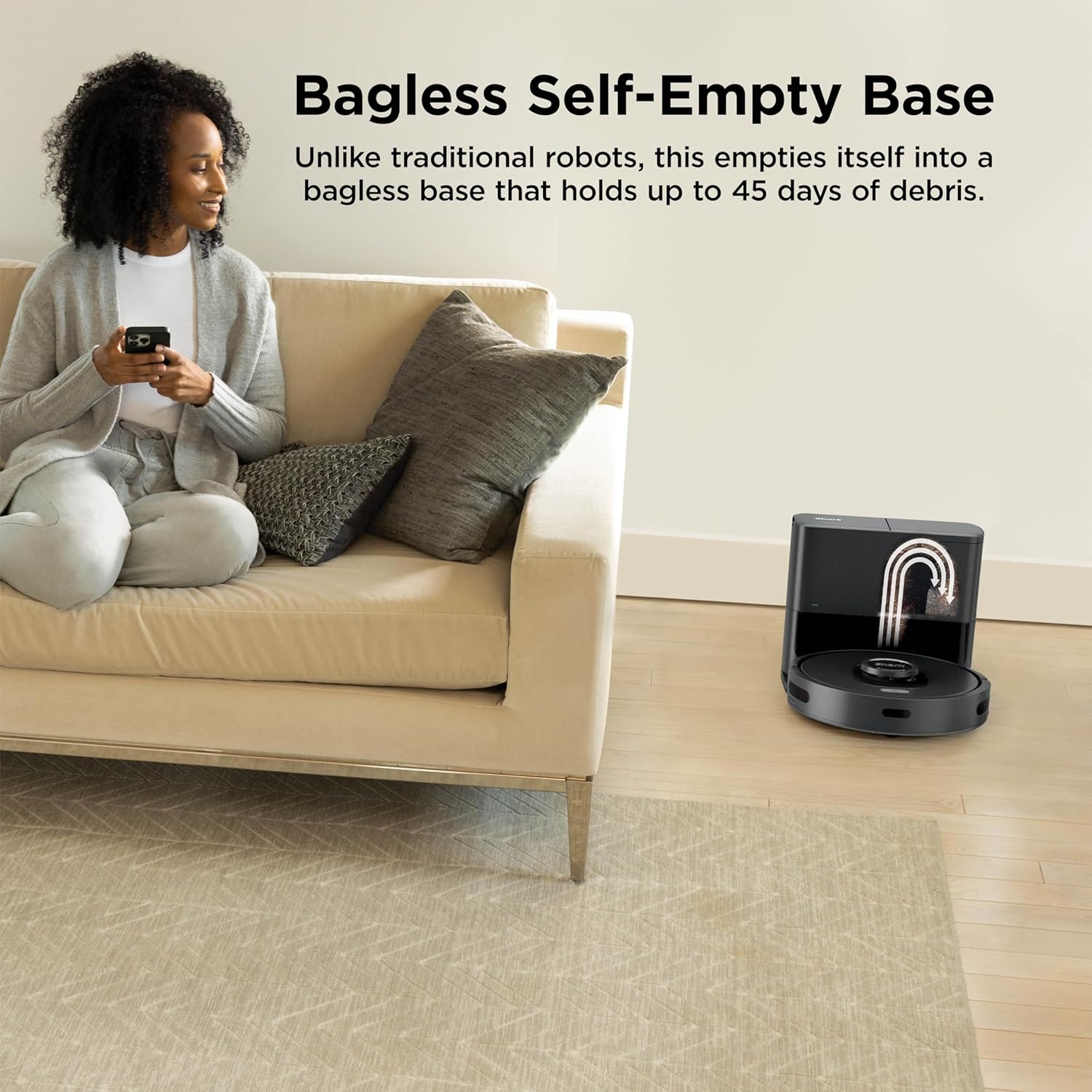 Shark AV2501S AI Ultra Robot Vacuum, with Matrix Clean, Home Mapping, 30-Day Capacity HEPA Bagless Self Empty Base, Perfect for Pet Hair, Wifi, Dark Grey - Image 3