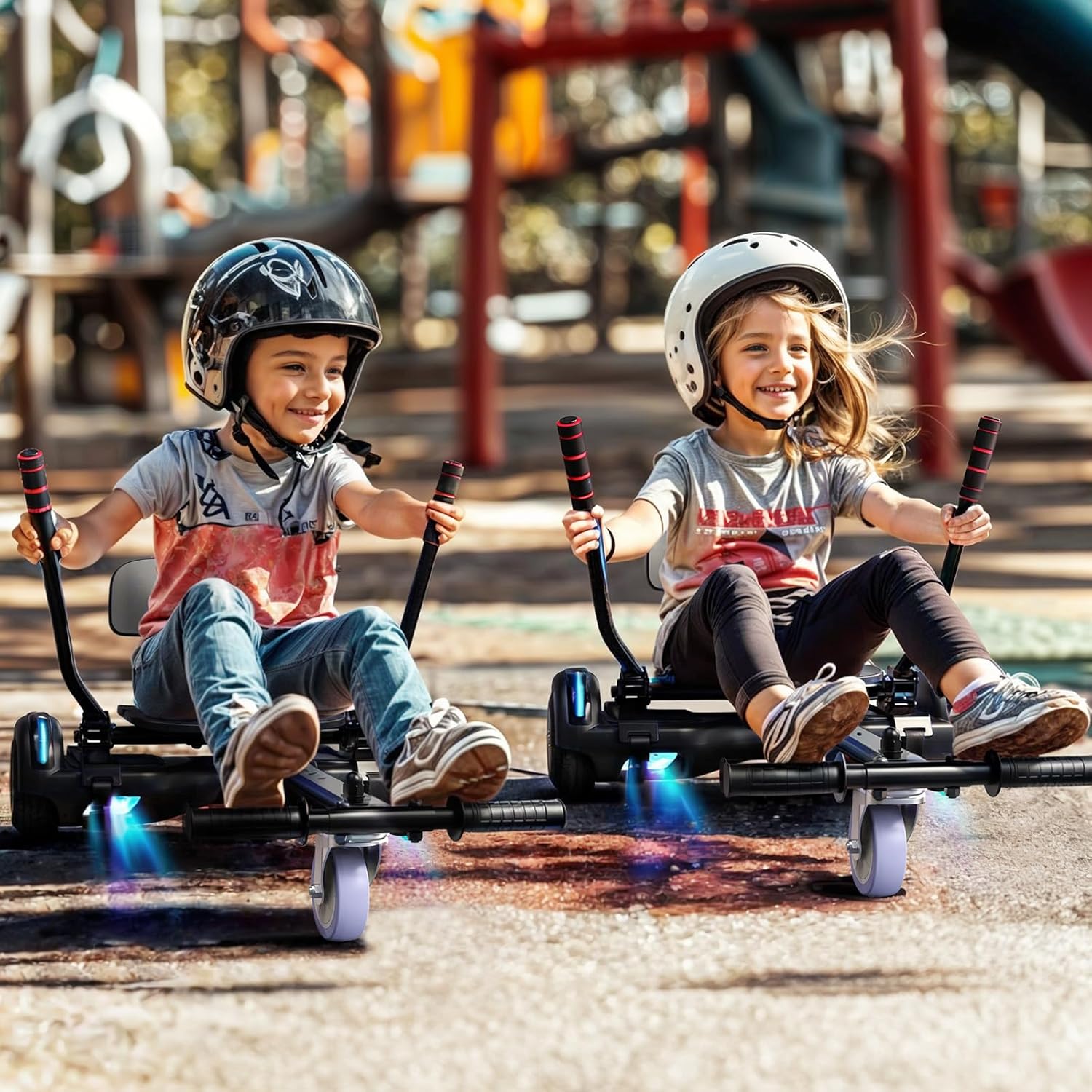 Scooter with Seat Attachment for Kids Adults, 6.5'' 8.5''Balancing Scooter with Bluetooth Speakers & Colorful LED Light with Kart - Image 6