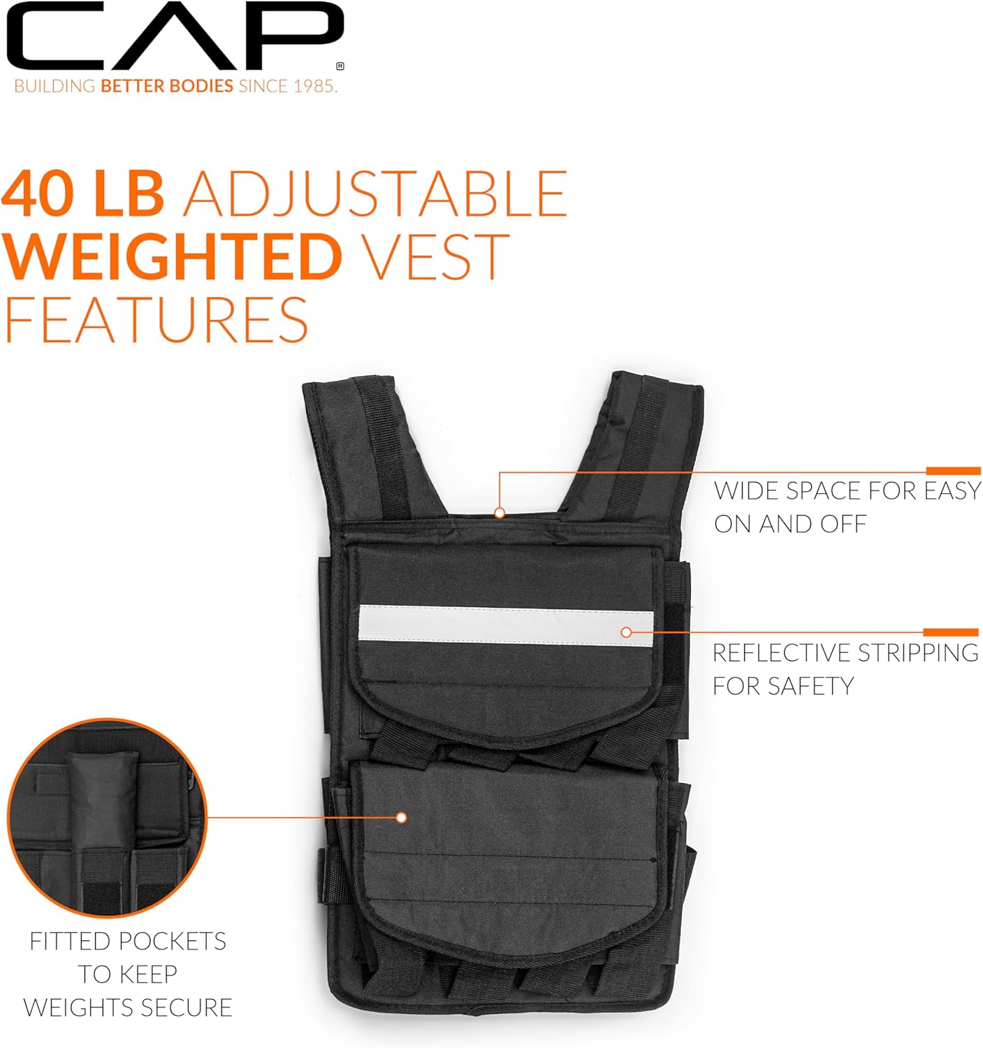 CAP Barbell Adjustable Weighted Vest | Various Sizes - Image 4