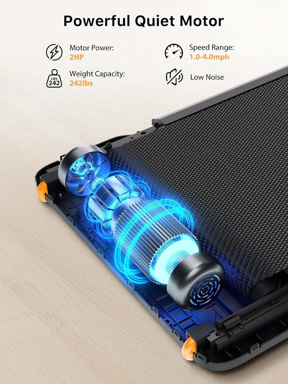 WALKINGPAD Foldable Walking Pad for Home Office, Under Desk Treadmill with Adaptive Speed Control, Compact Design for Small Spaces, No Assembly Needed - Image 4