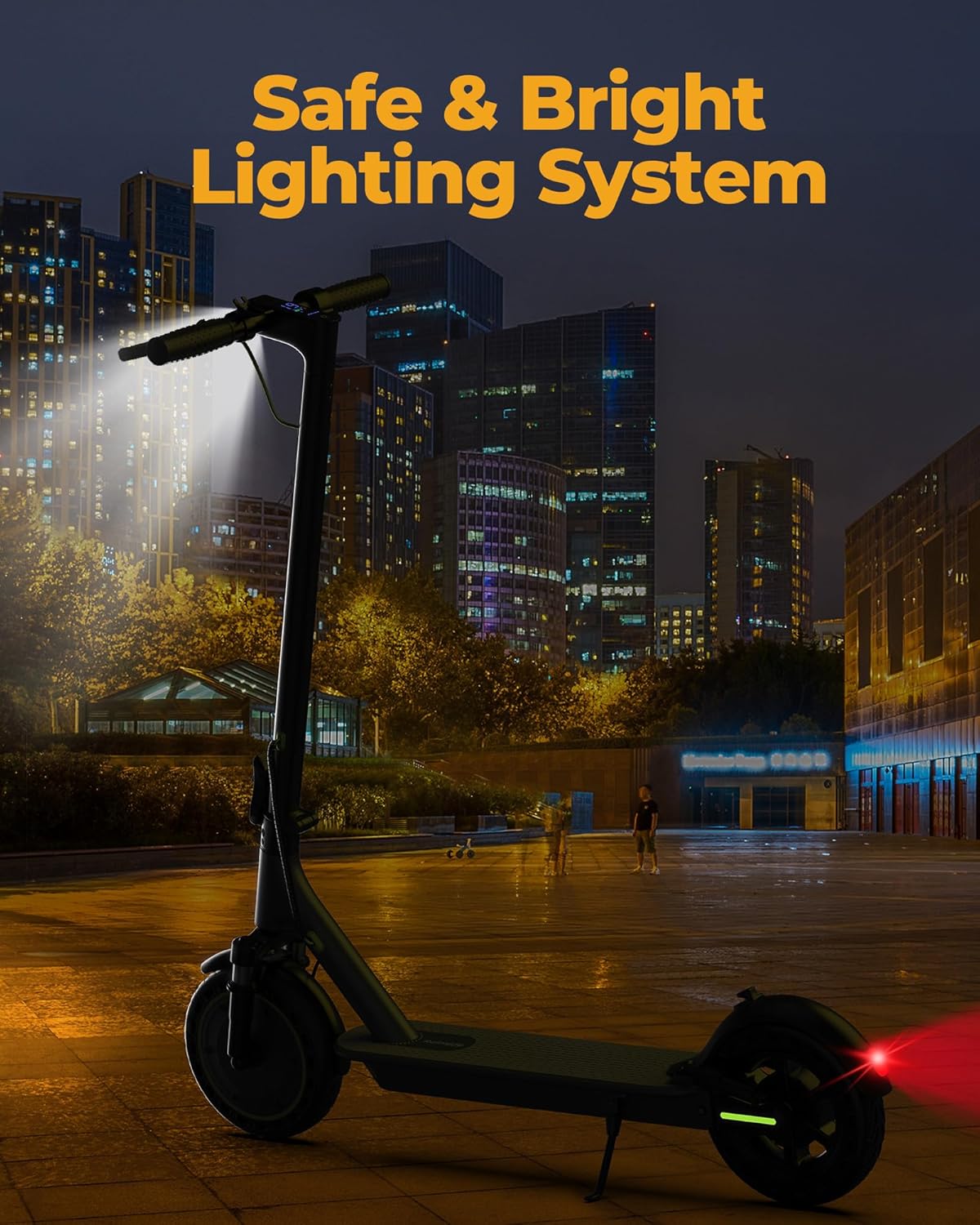 Electric Scooter - 8.5"/10'' Solid Tires, 350W/500W Motor, Up to 19-22MPH and 21-24Miles Long-Range Portable Commuting Scooter for Adults with Double Braking System and App - Image 5