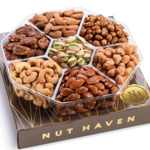 Holiday Christmas Nuts Gift Basket – Assortment of Sweet & Roasted Salted Gourmet Nuts – Assorted Food Gift Box for Christmas, Holiday, Family, Sympathy, Men & Women.