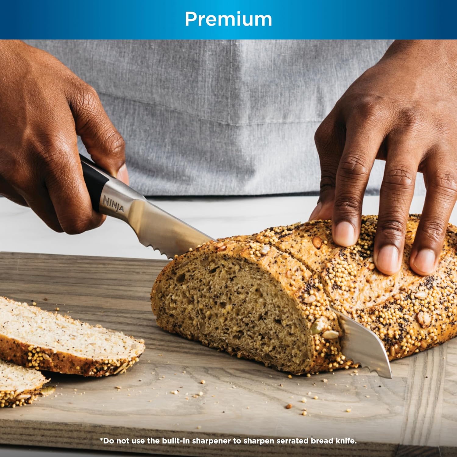 Ninja K32017 Foodi NeverDull Premium Knife System, 17 Piece Knife Block Set with Built-in Sharpener, German Stainless Steel Knives, Black - Image 9