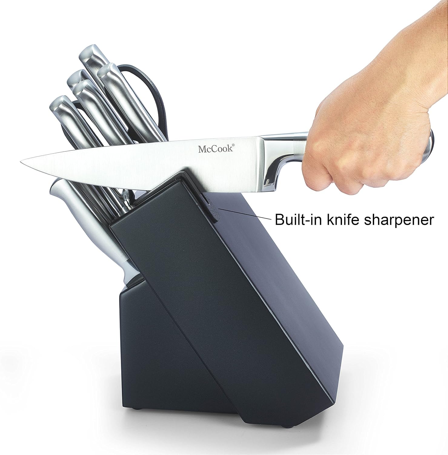 McCook® Knife Sets, German Stainless Steel Knife Block Sets with Built-in Sharpener - Image 3
