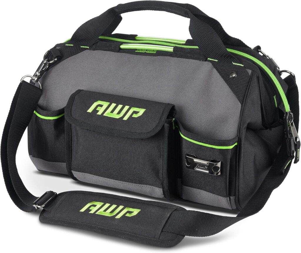 AWP Tool Bags, Premium Tool Bag, Black, Durable Tool Tote, for Professionals and Contractors