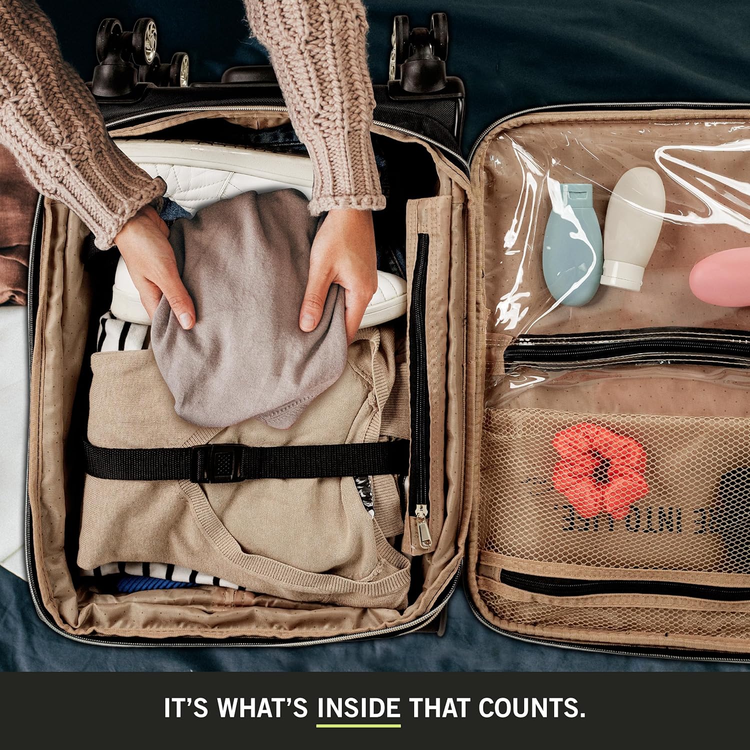 Kenneth Cole REACTION Chelsea Chevron Quilted Luggage, Black, 3-Piece Set (20"/24"/28") - Image 6