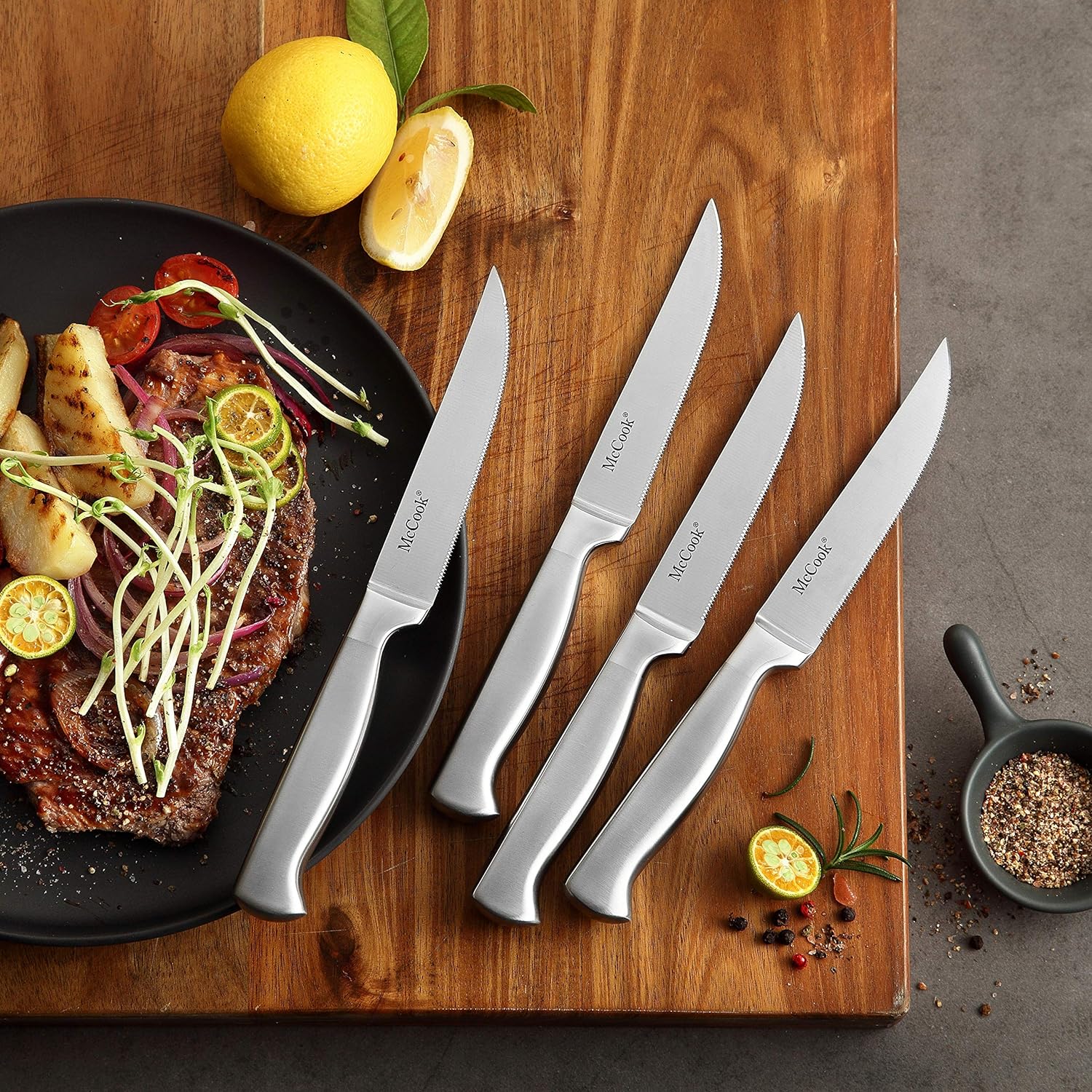 McCook® Knife Sets, German Stainless Steel Knife Block Sets with Built-in Sharpener - Image 6