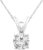 Houston Diamond District 1-10 Carat Lab Grown Diamond Stud Pendant Necklace, Round Cut Solitaire, 4-Prong Setting, Jewelry for Women (E-F, VS)