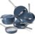 Caraway Deluxe Non-stick Ceramic Cookware Set (16 Piece) Pots, Frying Pans, Lids and Kitchen Storage – PFAS & PFOA Free – Oven Safe Pan Set & Compatible with All Stovetops – Navy