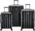 DELSEY PARIS Helium Aero Hardside Expandable Luggage with Spinner Wheels, Black, 3-Piece Set (21/24/28)