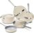 Caraway Deluxe Non-stick Ceramic Cookware Set (16 Piece) Pots, Frying Pans, Lids and Kitchen Storage – PFAS & PFOA Free – Oven Safe Pan Set & Compatible with All Stovetops – Cream