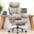 Efomao Big and Tall Office Chair 400lbs – PU Leather Executive Office Chair with Lumbar Support & Leg Rest, Heavy-Duty Computer Chair for Home Office, Grey