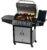 MASTER COOK 4 Burners Gas Grill, 52,000 BTU Cabinet Grill, Propane Grill, with Side Burner, Built with Stainless Steel, Silver&Black