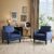 VINGLI Modern Accent Chairs Set of 2, Blue Living Room Chairs Comfy Armchair for Bedroom, Upholstered Sofa Chair Reading Chair for Small Spaces, Apartment, Waiting Room