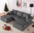 107” Modular Sectional Couches, Cloud Sectional Couch with Deep Seat, Modern Modular L-Shape Sofa with Chaise,Upholstered Boneless Sofa for Living Room (Corduroy, Grey)