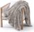 UGG Adalee Faux Fur Throw Blanket Luxury Lightweight Cozy Soft Throw for Couch Bed or Chair Hypoallergenic Machine Washable Double-Sided Fluffy Blanket Home Decor, 50-inch x 70-inch, Seal Grey